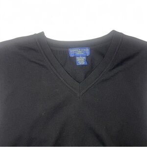 Joseph & Lyman Black V-Neck Sweater extra fine wool